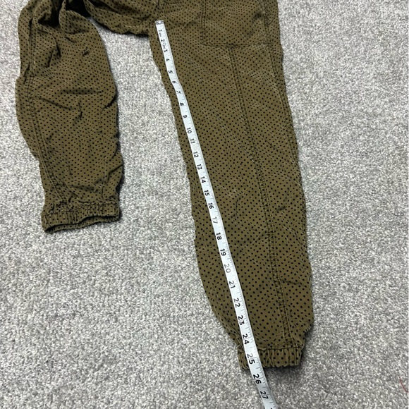 Anthropologie Jogger Pants Womens Extra Small XS Green Blue Dots Elastic Waist - Picture 2 of 9